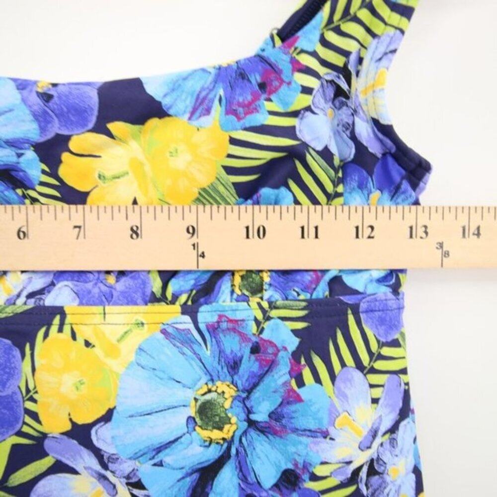 NWOT Lands End Swim Tankini Top Purple Yellow Floral Tropical Size 2P - Picture 5 of 9